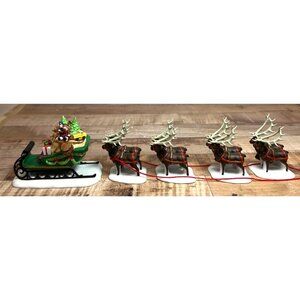 Heritage Village Collection Sleigh & Eight Tiny Reindeer Set